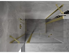 Mexen Mist Duo, 2-krídlový sprchový kút 100 x 80 cm, číre sklo, zlatá matná, 8A4-100-080-55-00