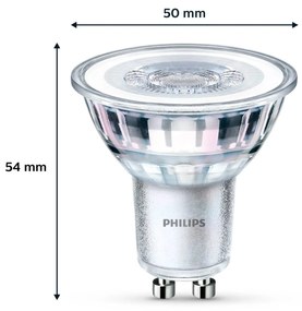 Philips LED GU10 4,6W 355lm 827 číra 36° 6 ks