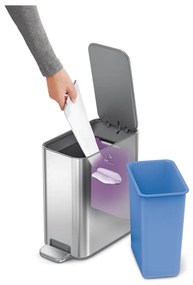 Nášľapný oceľový odpadkový kôš v matne striebornej farbe 5 l – simplehuman