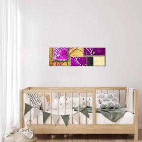Obraz abstrakcie (s hodinami) (90x30 cm)
