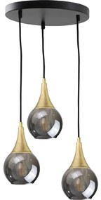 Luster na lanku LACRIMA SMOKY 3xE27/60W/230V pr. 30 cm