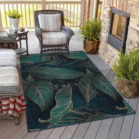 Prateľný koberec v petrolejovej farbe 120x180 cm Midnight Jungle – Mila Home