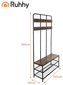 Vešiakový stojan s botníkom 182 cm Ruhhy 27036