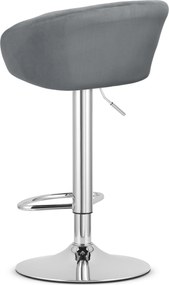 Barová stolička EAST sivý zamat / čierna podnož
