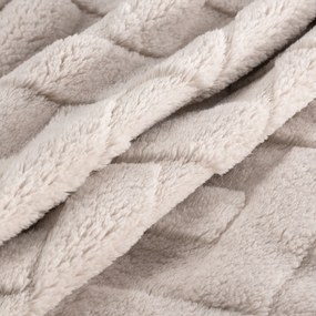 Design 91 DEKA Z MIKROFLANELU CARO 200X220 CM BÉŽOVÁ
