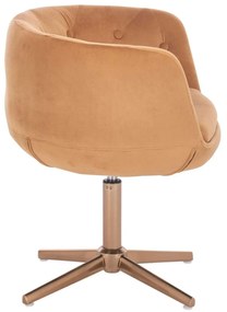 LuxuryForm DESIGN Kreslo MONTANA VELUR na zlatom kríži - hnedé