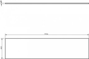 Mexen Uni, pracovná doska 190 cm, biela matná, 91AXX-1904-464-18-01