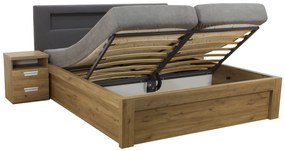 Moderná posteľ ŠÁRKA 200x180cm, LED osvetlenie, elektrické otváranie úložného priestoru farba lamina: agát (akát)