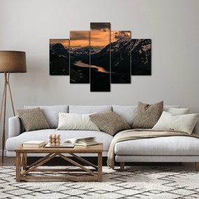 Obraz jazera medzi horami (150x105 cm)