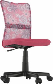 Detská stolička na kolieskach Gofy - ružová / vzor / čierna