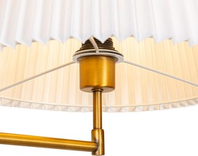 Stojaca lampa bronzová s bielym skladaným tienidlom a nastaviteľným ramenom - Ladas Deluxe