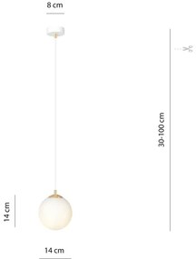 Luster na lanku ROYAL 1xE14/10W/230V pr. 14 cm biela