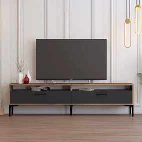 TV stolík/skrinka Irma 2 (orech + antracit). Akcia -18%. Vlastná spoľahlivá doprava až k Vám domov. 1088899