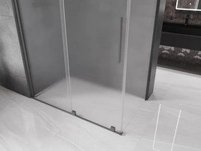 Mexen Velar, sprchový kút s posuvnými dverami 150 x 85 cm, 8mm sklo námraza, brúsený grafit, 871-150-085-31-95