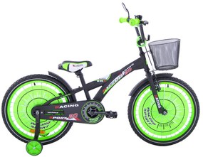Fuzlu Detský bicykel Racing Sport 20" matný čierno-zelený 11" 2022