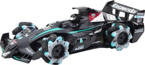 LEAN Toys Závodné auto, športové auto, diaľkovo ovládané RC s efektom dymu, 2,4 GHz, čierne