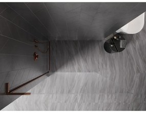 Mexen, Mexen Kioto-X L sprchová stena 90 x 200 cm, priehľadná 10 mm, ružové zlato - 800-090-107-60-00-X