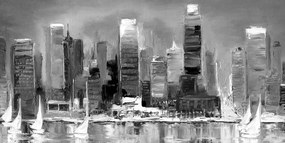 Obraz pobrežné mesto v čiernobielom prevedení Varianta: 100x50