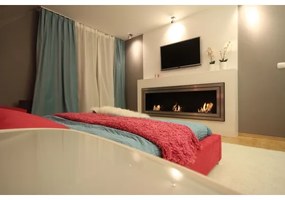 Kratki JULIET/1800/TUV - Vstavaný BIO krb JULIET 65x180 cm 3x2,5kW chróm