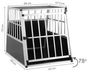 InternetovaZahrada - Alu - prepravka pre psa L - 90 x 66 x 72 cm