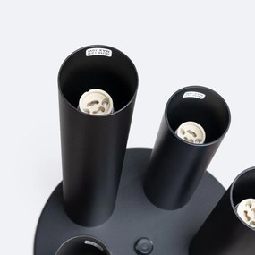 Stropné svietidlo Lagos, 5x čierne kovové tienidlo