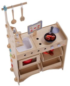 Haba Creative Play 3v1 Drevená kuchynka, obchod a dielňa pre deti