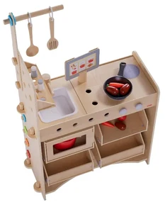 Haba Creative Play 3v1 Drevená kuchynka, obchod a dielňa pre deti