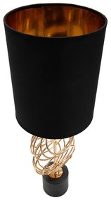 Čierna/v zlatej farbe stolová lampa s textilným tienidlom (výška 58,5 cm) Circly – Mauro Ferretti