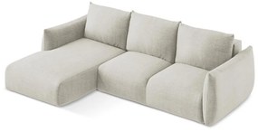 Béžová rozkladacia rohová pohovka (ľavý roh/s leňoškou) Leila – Makamii