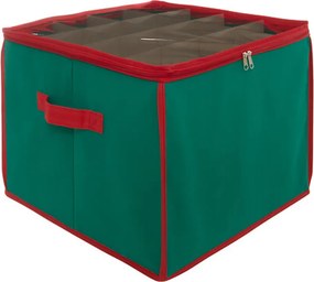 VERK GROUP Vianočný úložný box na banky, gule a vianočné ozdoby, 48 kusov, zelený