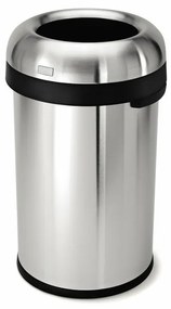 Guľatý otvorený kôš 80 l, matná oceľ, nerez