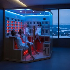 BPS-koupelny Kombinovaná sauna 2v1 HYD-7525 - Infrasauna + fínska sauna 200x200, 5-6 osôb