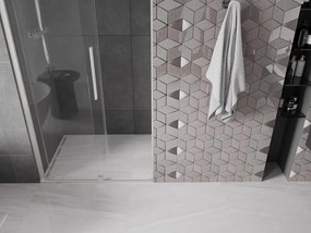 Mexen Velar, posuvné sprchové dvere do otvoru 120 cm, 8mm číre sklo, brúsená oceľ, 871-120-000-01-97