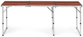 Skladací cateringový stôl 180 x 60 cm s imitáciou dreva 3-časťový