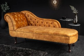 (3563) CROWLE Chesterfield lenoška velvet horčicovo žlté