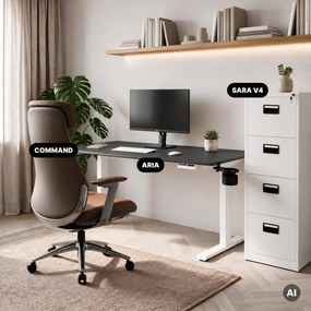 Elektrický stôl s nastaviteľnou výškou ergonomický bielo-antracitový,1400x700 mm: ARIA