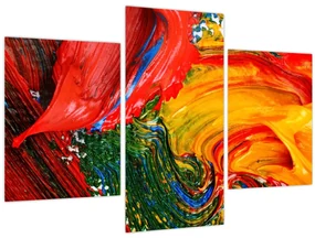 Obraz - Modrenie abstrakcie štetcom (90x60 cm)