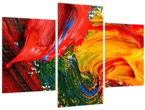 Obraz - Modrenie abstrakcie štetcom (90x60 cm)