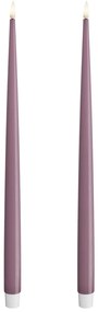 DeluxeHomeart Vysoké LED sviečky Shiny Light Purple – set 2 ks