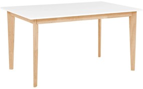 Rozkladací jedálenský stôl 140/180 x 90 cm biela/svetlé drevo SOLA Beliani