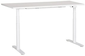 Elektricky nastaviteľný písací stôl 160 x 72 cm biely DESTINAS Beliani