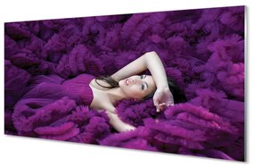 Nástenný panel  žena purple 100x50 cm