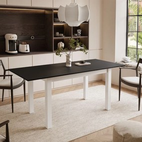 ROZKLADACÍ JEDÁLENSKÝ STÔL DANILO ČIERNY + BIELE NOHY 140 / 195 cm