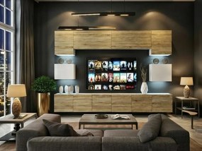 Obývacia stena Belini Premium Full Version dub sonoma / biely lesk + LED osvetlenie Nexum 41