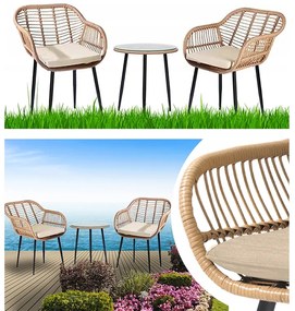 Set záhradného nábytku z technoratanu NAPOLI