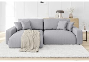 Svetlosivá menčestrová rozkladacia rohová pohovka (variabilná) Sara – Ropez