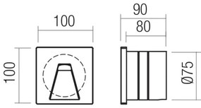 Redo 91196 - LED vonkajšie orientačné svietidlo BAST LED/2,5W/230V IP65 antracit