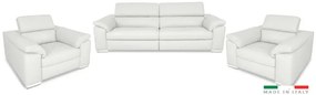 Moderná kožená sedacia súprava LOREN II 3+1+1, biela (madras - 122 white)