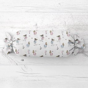 Biante Detský vankúš valec bonbon Sandra SA-261 Krasokorčuliarky na krémovom 15x40 cm