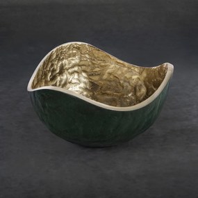 DEKORAČNÁ KOVOVÁ MISKA PEDRO3 (03) 17X17X9 CM TMAVOZELENÁ